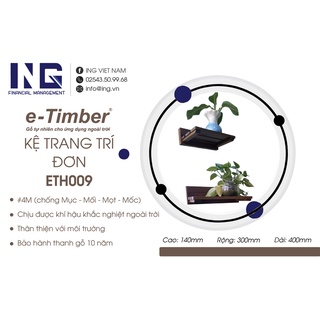 Kệ trang trí gỗ tự nhiên sân vườn | Kệ gỗ trang trí gắn tường ngoài trời ETH009 chống 4M (Mục - Mốc - Mối - Mọt)