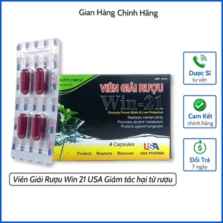 Hộp Viên Giải Rượu Win 21 - Tự Tin Hơn Khi Uống Rượu - Không Đau Đầu Khi Uống Say - 1 Hộp 4 Viên (ME21)