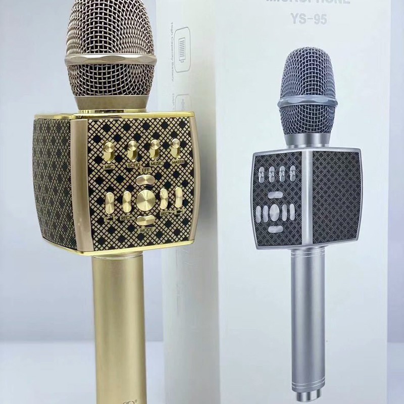 [Mã ELHACE giảm 4% đơn 300K] Micro karaoke bluetooth cao cấp SU YOSD YS-95 sọc caro đẹp kèm bộ thu tín hiệu qua loa rời