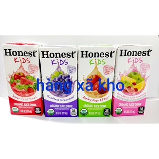 nước ép trái cây usa hữu cơ honest kids, hộp 177ml,không đường hsd: 10.1.2021