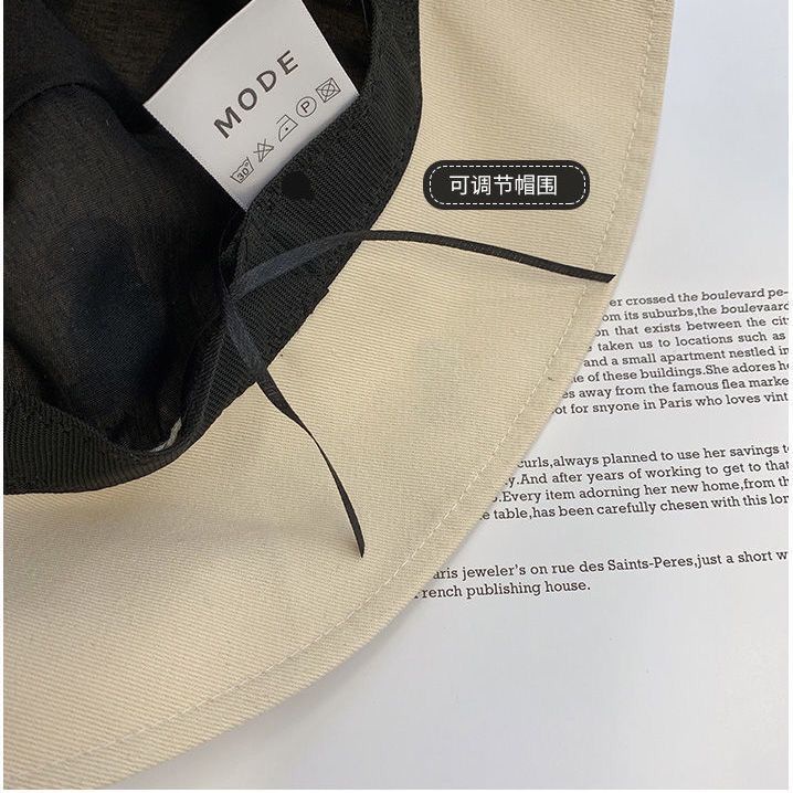 Mũ nồi ngư dân màu đen che nắng hoạt hình gấu dễ phối đồ thời trang mùa hè Hàn Quốc cho nữ