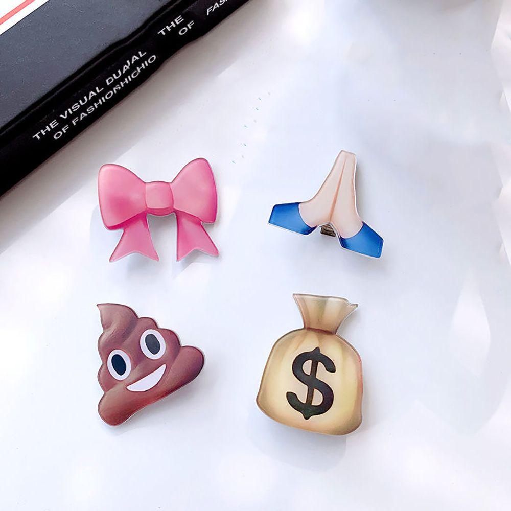 Kẹp Tóc Acrylic Hình Biểu Tượng Cảm Xúc Vui Nhộn Cho Nữ