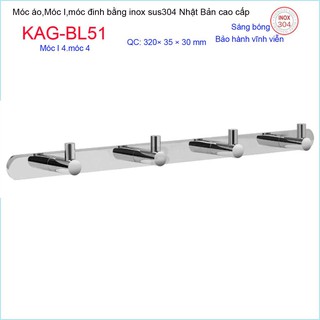 Móc inox kace 4 chấu kag-bl51, móc chữ i treo đồ sus304 nhật bản sáng bóng dập khuôn cao cấp tuyệt đẹp