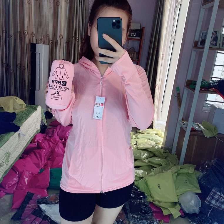 [Ảnh Thật] Áo Chống Nắng Nữ FREESHIP Kim Cuơng Thông Hơi Túi Cuộn Vải Nhật Có Túi Khóa Siêu Hot 2022