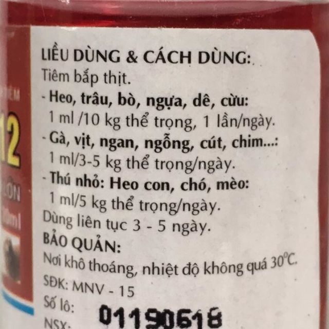 Vitamin B12- 20ml-giải độc sốc phân sốc thuốc cho hoa lan và các loại cây cảnh