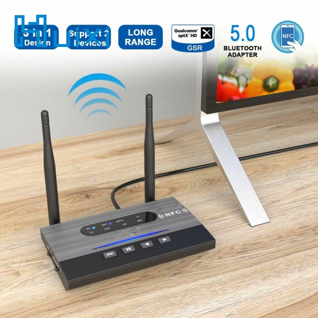 Thiết bị thu phát wifi 3 trong 1 NFC 262ft/80m Bluetooth 5.0 RCA AUX 3.5mm TV