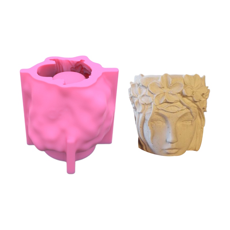 Khuôn Silicone Làm Chậu Hoa 3D Hình Cô Gái Xinh Đẹp