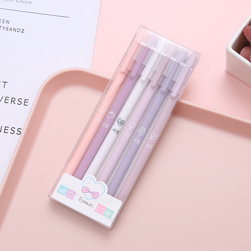 Set 6 bút bi mực đen ngòi 0.5mm dành cho học sinh