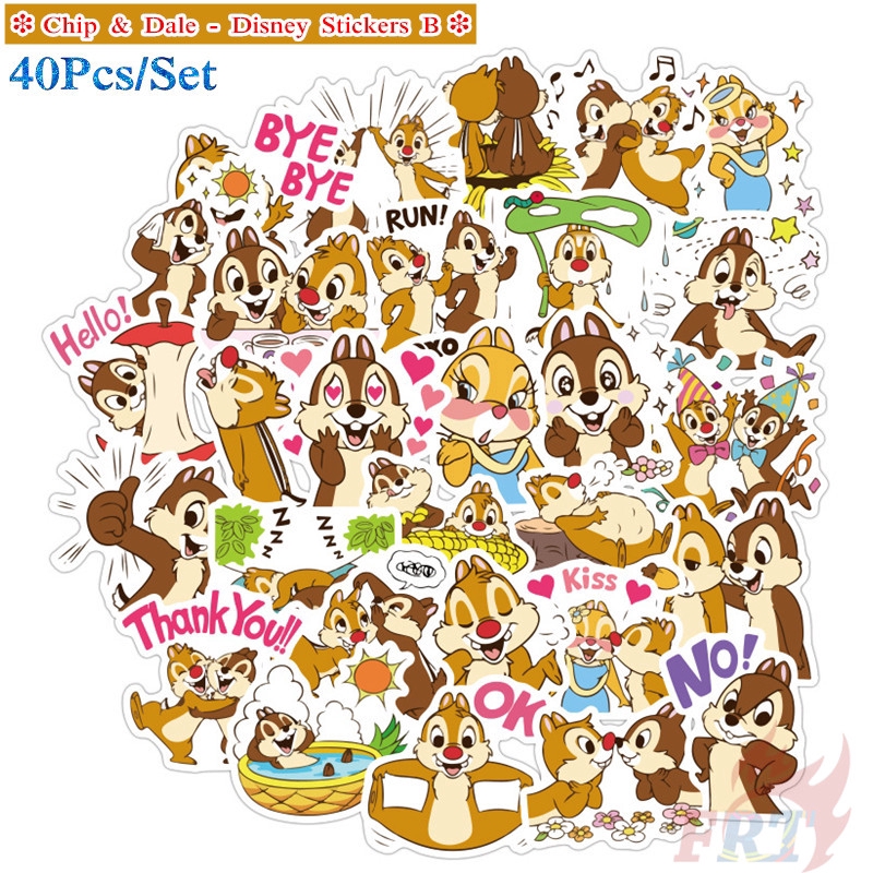 ❉ Chip &amp; Dale - Series B Disney Stickers ❉ 40Pcs/Set DIY Decals Stickers for Diary Laptop Scrapbooks Skateboard