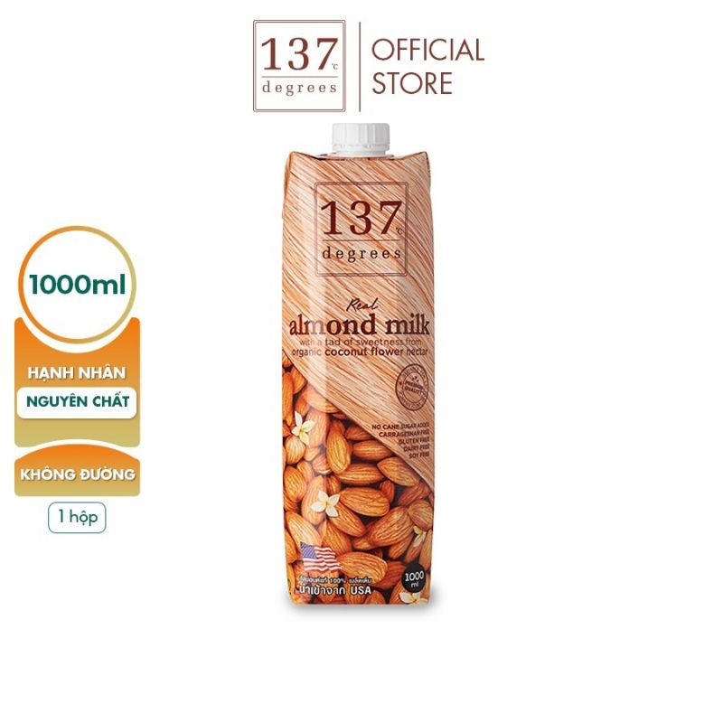 Sữa hạt Hạnh nhân Nguyên Chất 137 DEGREES 1000ml