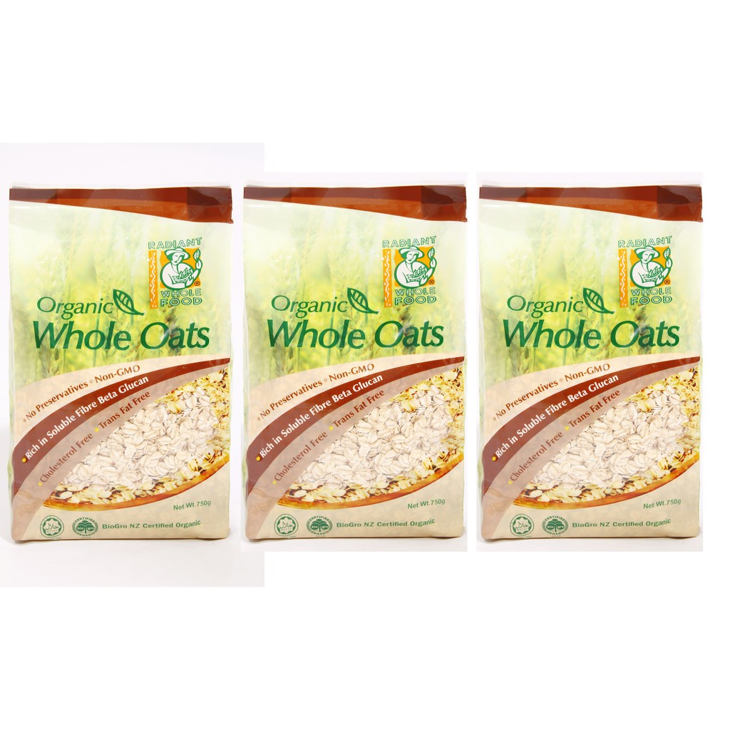 Yến Mạch Whole Oats Hữu Cơ Radiant Code (750g) - Lốc 3 Gói