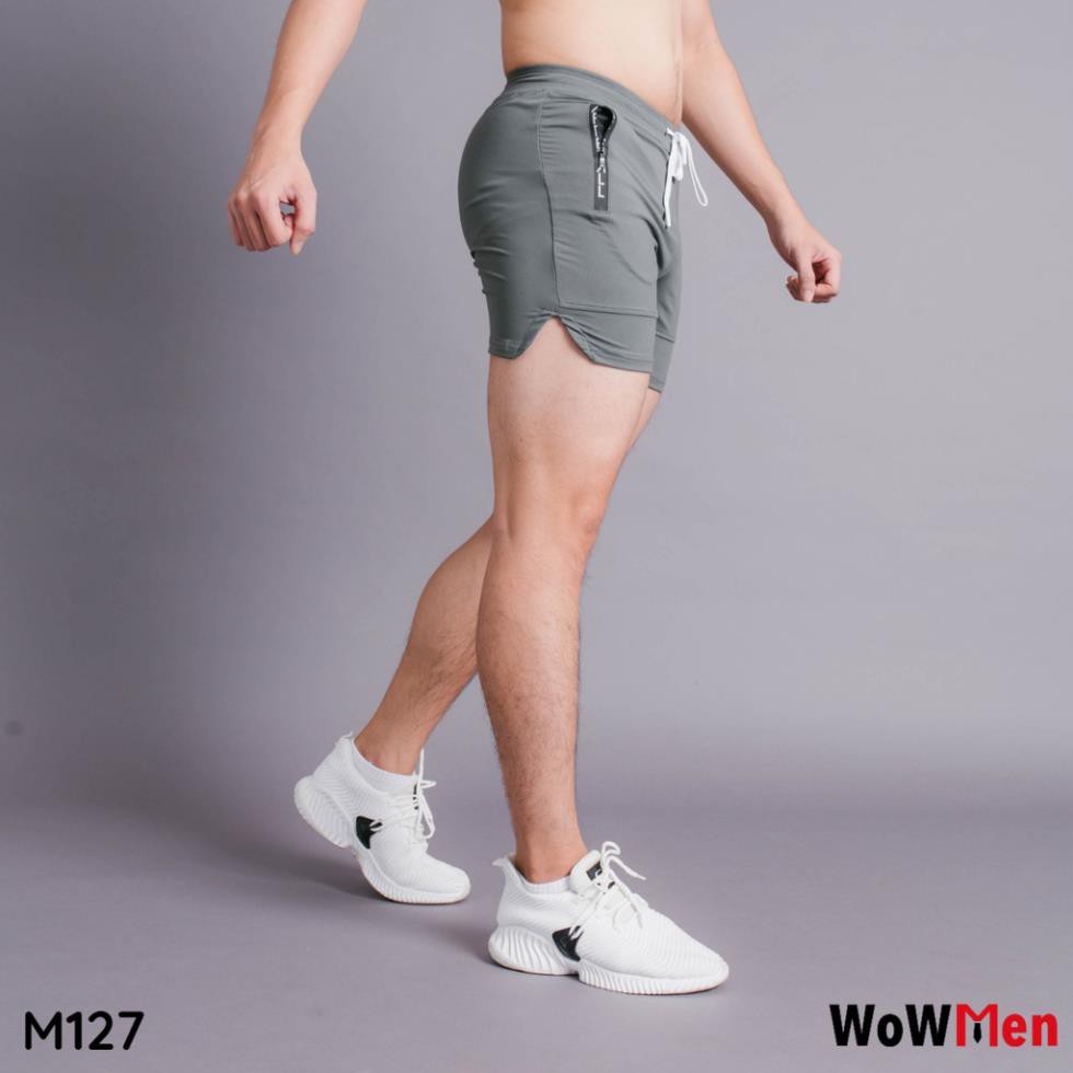 Quần Short Thun Nam Ôm Bó Sát Ngắn Ngang Đùi Tập Gym Thể Thao - M127 . ་