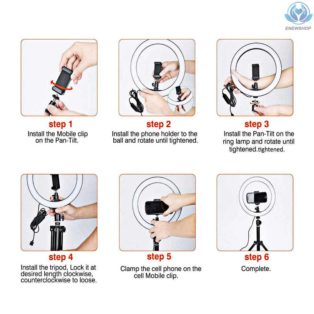 Vòng Đèn Led 20cm Kèm Giá Đỡ Ba Chân Có Thể Gập Lại Hỗ Trợ Chụp Ảnh / Trang Điểm | BigBuy360 - bigbuy360.vn