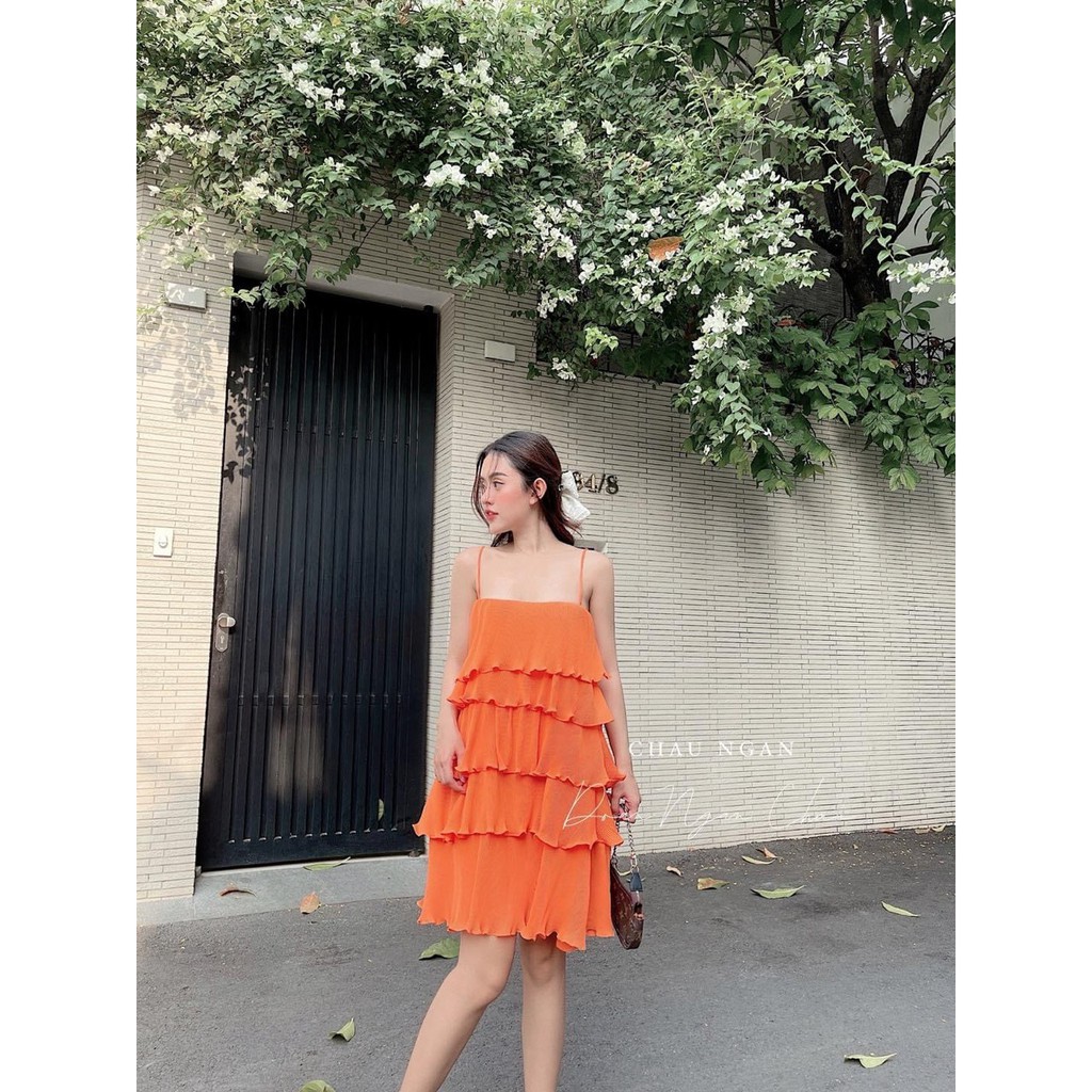 Đầm Maxi Dập Li 5 Tầng 2 Dây Cực Hót | BigBuy360 - bigbuy360.vn