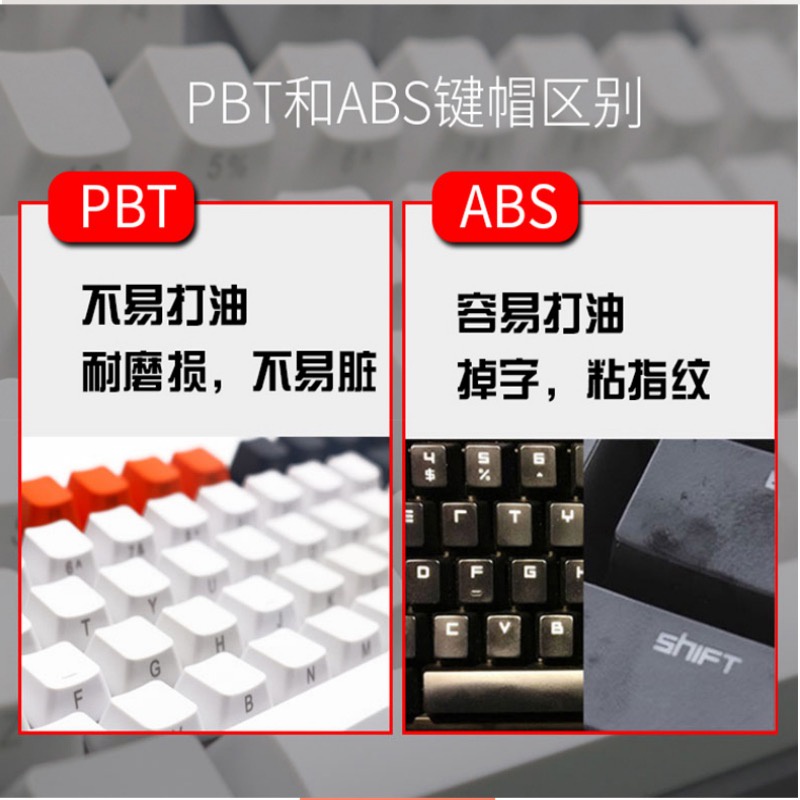 Nút Bàn Phím Cơ 108 Phím Đơn Hai Mặt Màu Trắng Đỏ PBT