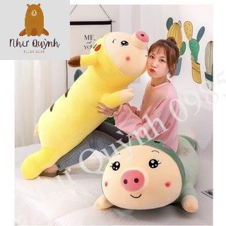 Gấu Bông Lợn Biến Hình Pikachu Size To Heo Biến Hình Màu Vàng Dễ Thương 1M 1M2 1M5