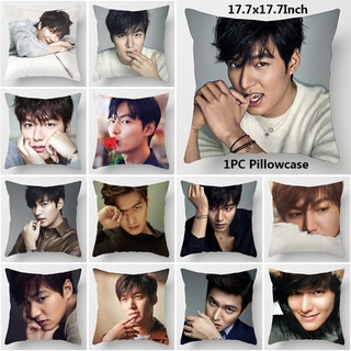 Vỏ gối polyester hai mặt in hình Lee Min Ho K-pop kích thước 45x45cm