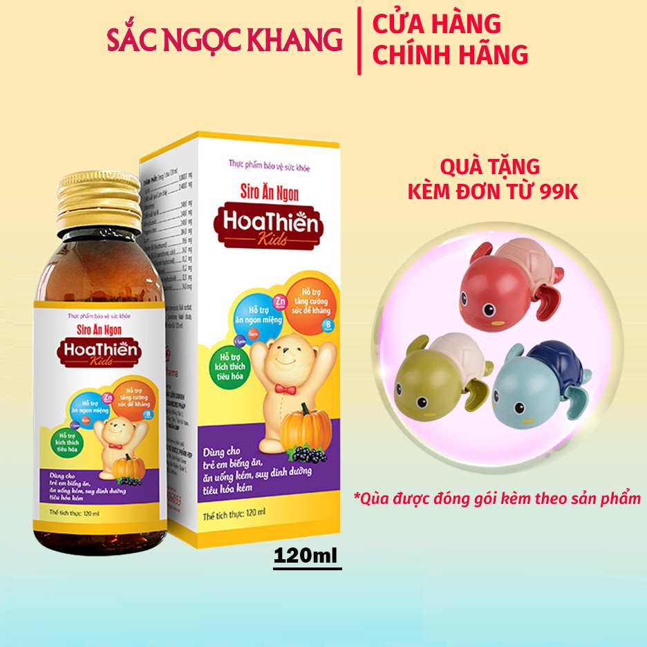 Siro Ăn Ngon Hoa Thiên Giúp Bé Hỗ Trợ Kích Thích Tiêu Hóa Và Ăn Ngon Miệng 120ml