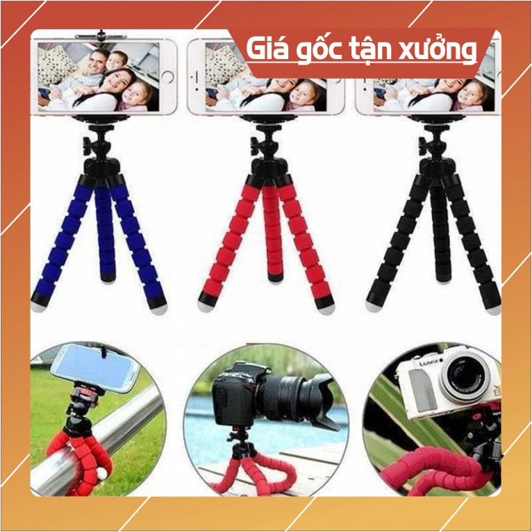 Tripod Bạch Tuộc 3 Chân Để Điện Thoại Để Bàn, Cầm Tay, Tặng Kèm Kẹp Điện Thoại