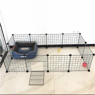 (Xả Kho ) Combo 12 Tấm Lưới Quây Chuồng Cho Thú Cưng, Lồng Quây Chó Mèo Đa Năng Tặng Kèm Chốt Nối