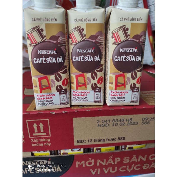 Cà phê Sữa đá Nescafe thùng 24 hộp giấy 200ml