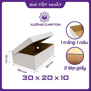 30x20x10 - 25 hộp carton đựng giày trắng