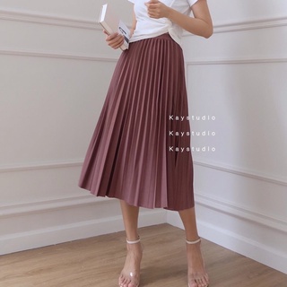Chân váy xếp ly hồng - cvxlh