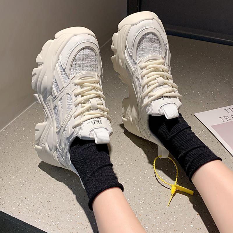 Giiony th Tao Tenceng Chi Giày Thể Thao Đường Phố Đế Dày 5cm Nhỏ Phong Cách Thời Trang Thu Đông Dễ Phối Đồ Cho Nữ