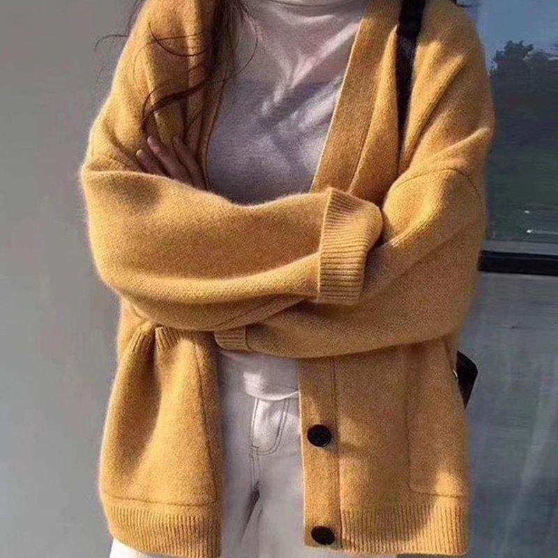 Áo cardigan dáng rộng phong cách Hàn Quốc cho nữ