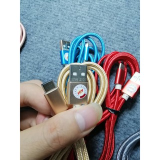Cáp bọc Dù type C 2m Có sạc nhanh - Ảnh Thật