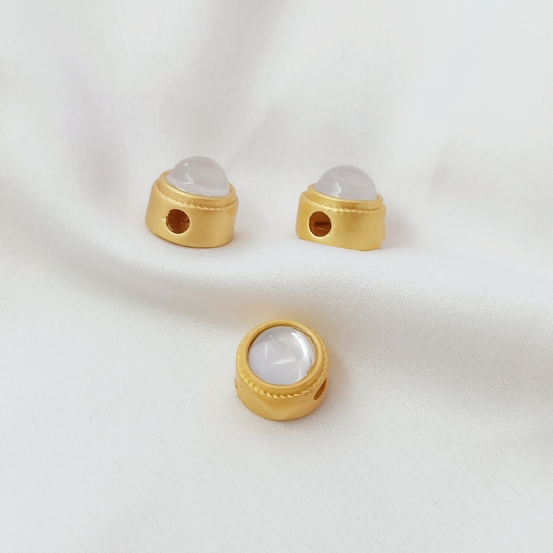 Noventory, Làm Ơn Không Mua DIY Chuỗi Hạt Tròn Khảm Đá Opal Vàng Cổ Điển