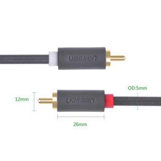 [Mã ELHACE giảm 4% đơn 300K] [Hàng cao cấp] Dây cáp AV 2 đầu RCA dài 1.5M Ugreen 10517 - Hàng Chính Hãng