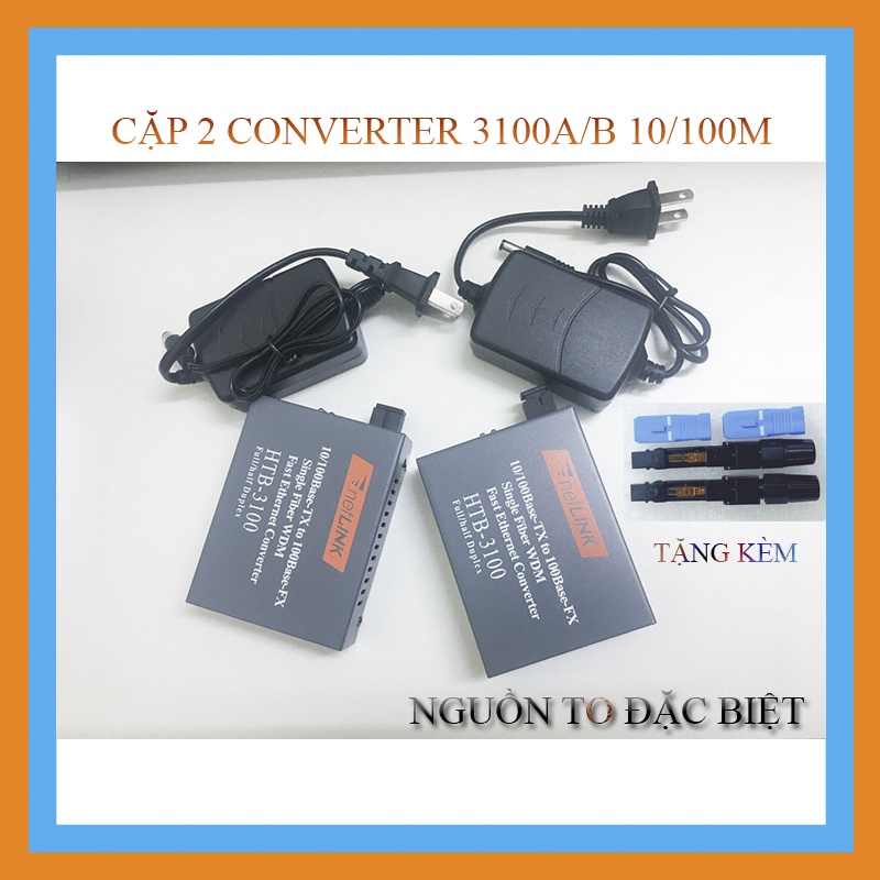 Bộ Chuyển Đổi Quang Điện Netlink 3100 AB 25KM - Converter Quang kèm 2 fast SC UPC