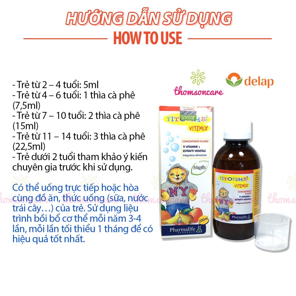 Bổ sung Vitamin cho bé - Vitemix Bimbi của hãng Fitobimbi - Nhập khẩu chính hãng từ Ý