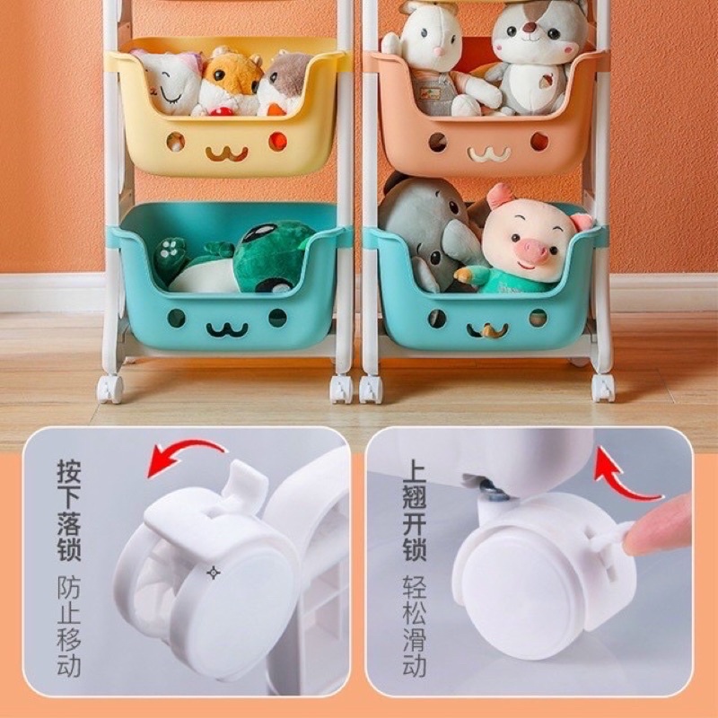 Kệ 3 tầng, kệ 4 tầng đựng đồ đa năng có bánh xe di chuyển nhẹ nhàng, lắp đặt đơn giản