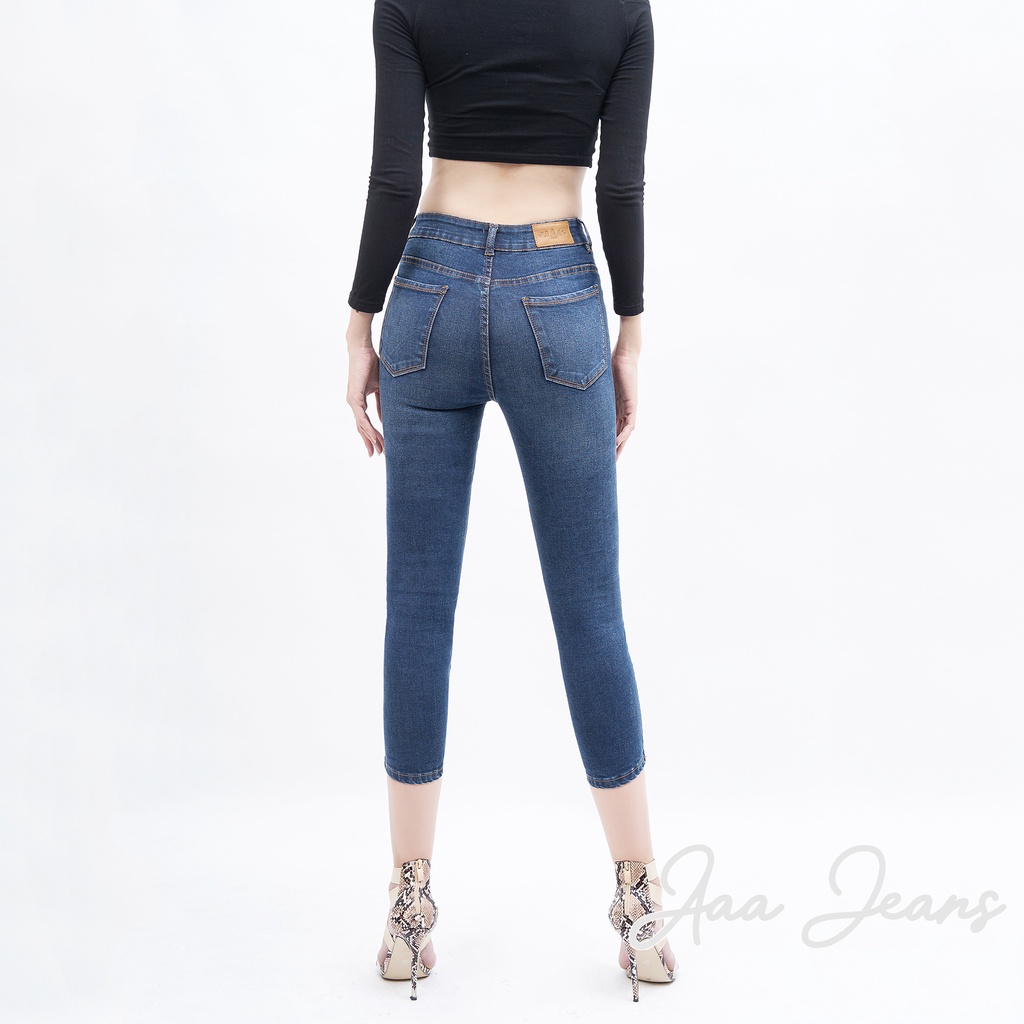 Quần Jean Nữ Lửng Aaa Jeans Skinny Lưng Cao Nhiều Màu