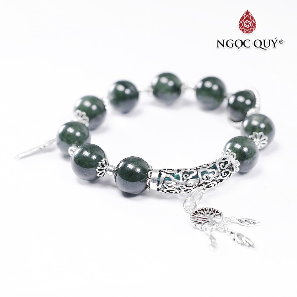 Vòng tay TA tóc xanh xanh phối dream catcher - Ngọc Quý