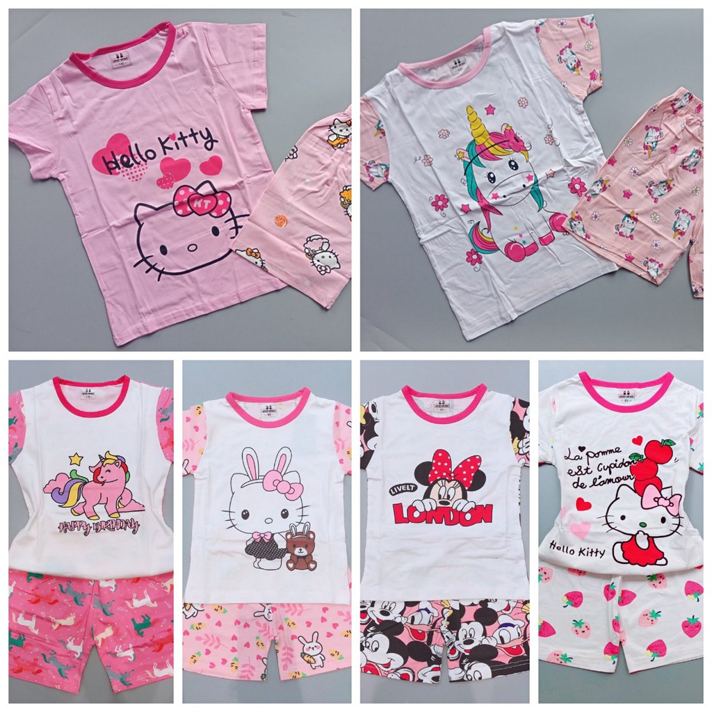 Đồ bộ bé gái thun đùi minnie