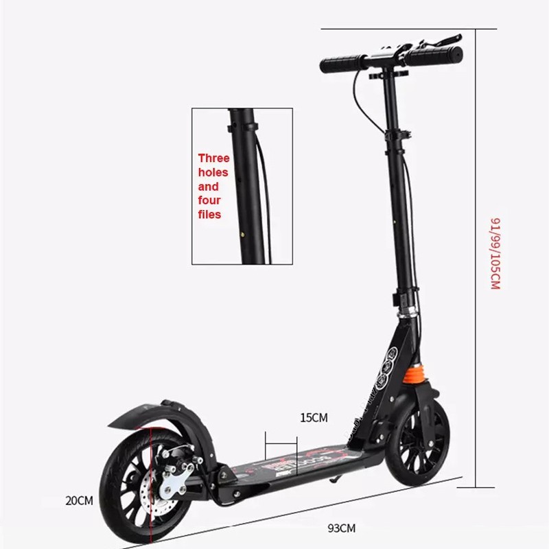 XE SCOOTER THỂ THAO - CỠ LỚN - 2 GIẢM XÓC TRƯỚC SAU - CÓ PHANH TAY VÀ CHÂN - TẢI TRỌNG 100KG