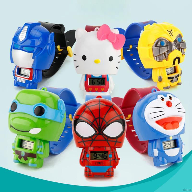 Đồng hồ điện tử dây silicon hình hoạt hình xinh xắn dành cho bé