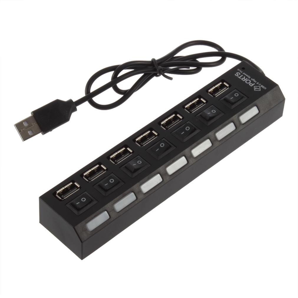 Bộ chia 7 cổng USB 2.0 công tắc[chohanoi102 Shop]