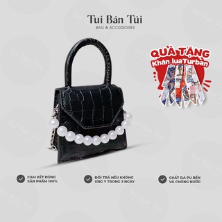 Túi đeo chéo mini nữ thời trang đẹp TuiBanTui túi xách nữ đính cườm, chất da PU đựng được iPhone 8 plus  - T15