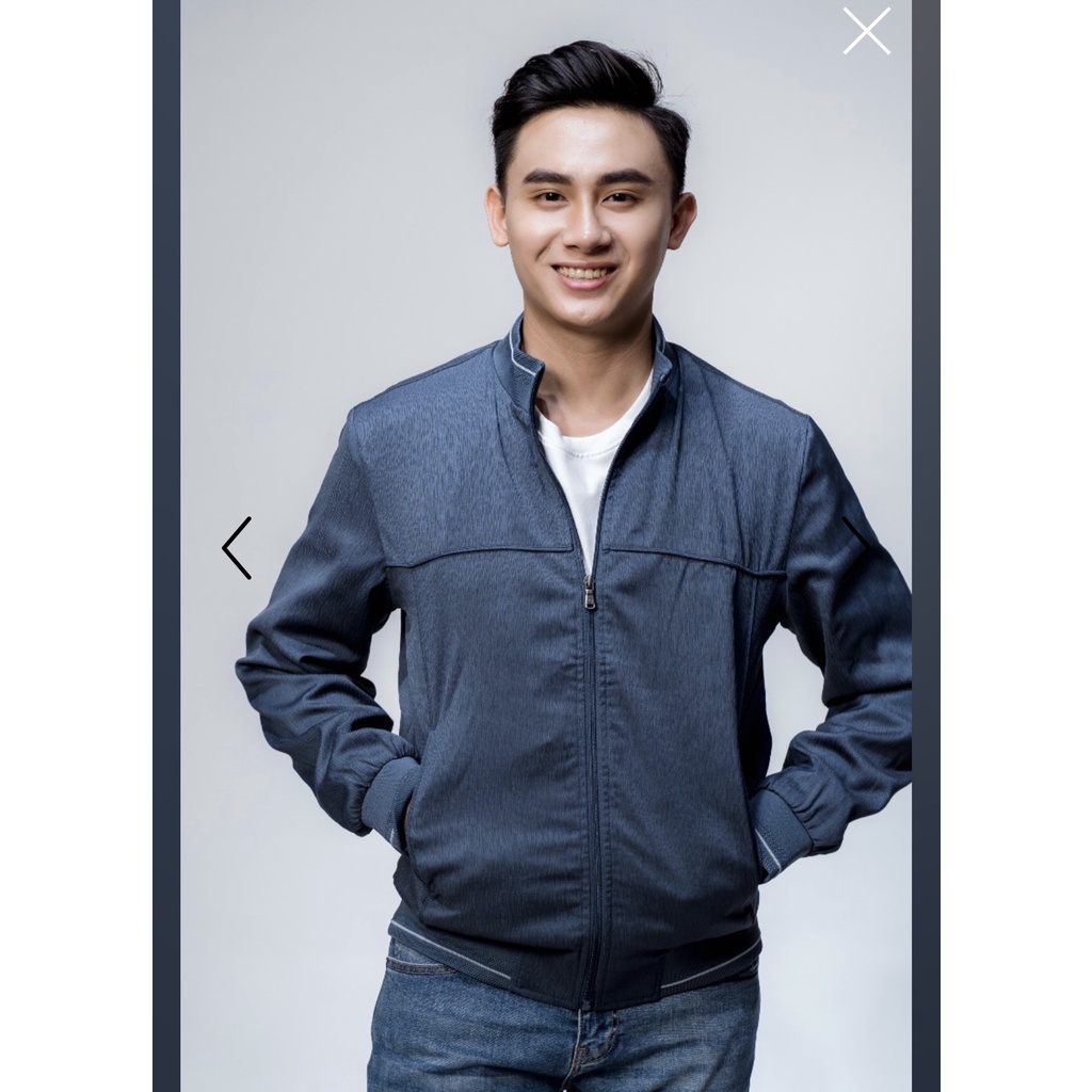 OWEN - Áo khoác gió nam 2 lớp màu xanh JK 61041