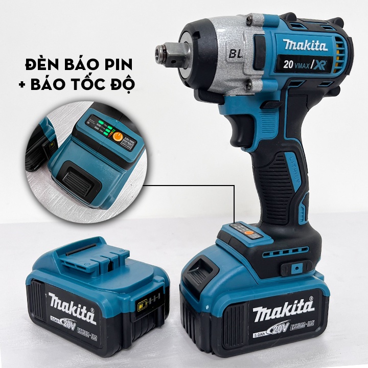 [Mẫu mới 2023] Máy siết bulong Makita 20v - Lõi đồng 100% - Pin 10 Cell - Bắn ốc - Bắt vít - Máy khoan