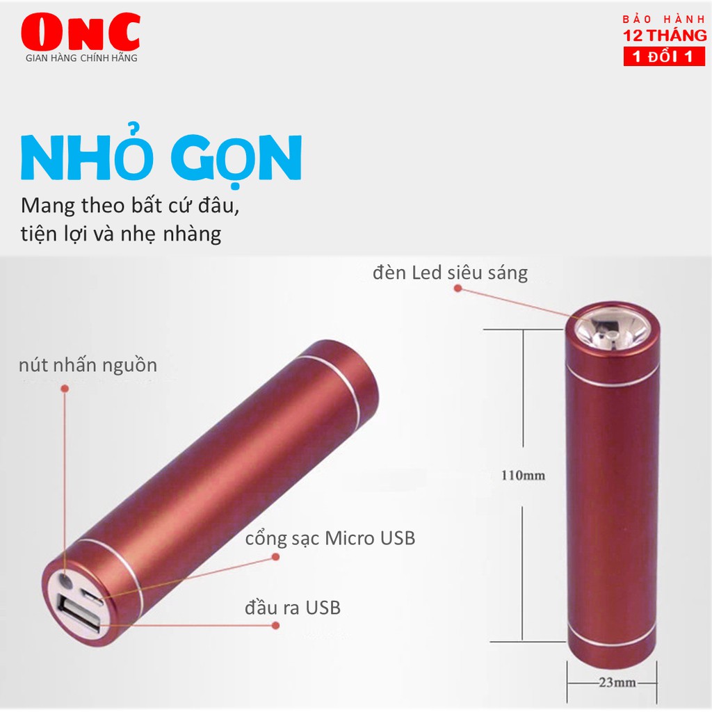 Đèn pin siêu sáng 3000mAh - BẢO HÀNH 12 THÁNG, OnC Flash Light nhỏ gọn | BigBuy360 - bigbuy360.vn