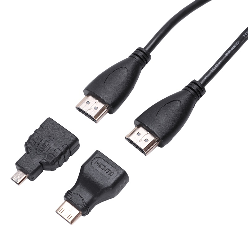 Cáp Chuyển Đổi 3 Trong 1 Hdmi Sang Mini & Micro Hdmi V1.4 0.5m Màu Đen | BigBuy360 - bigbuy360.vn