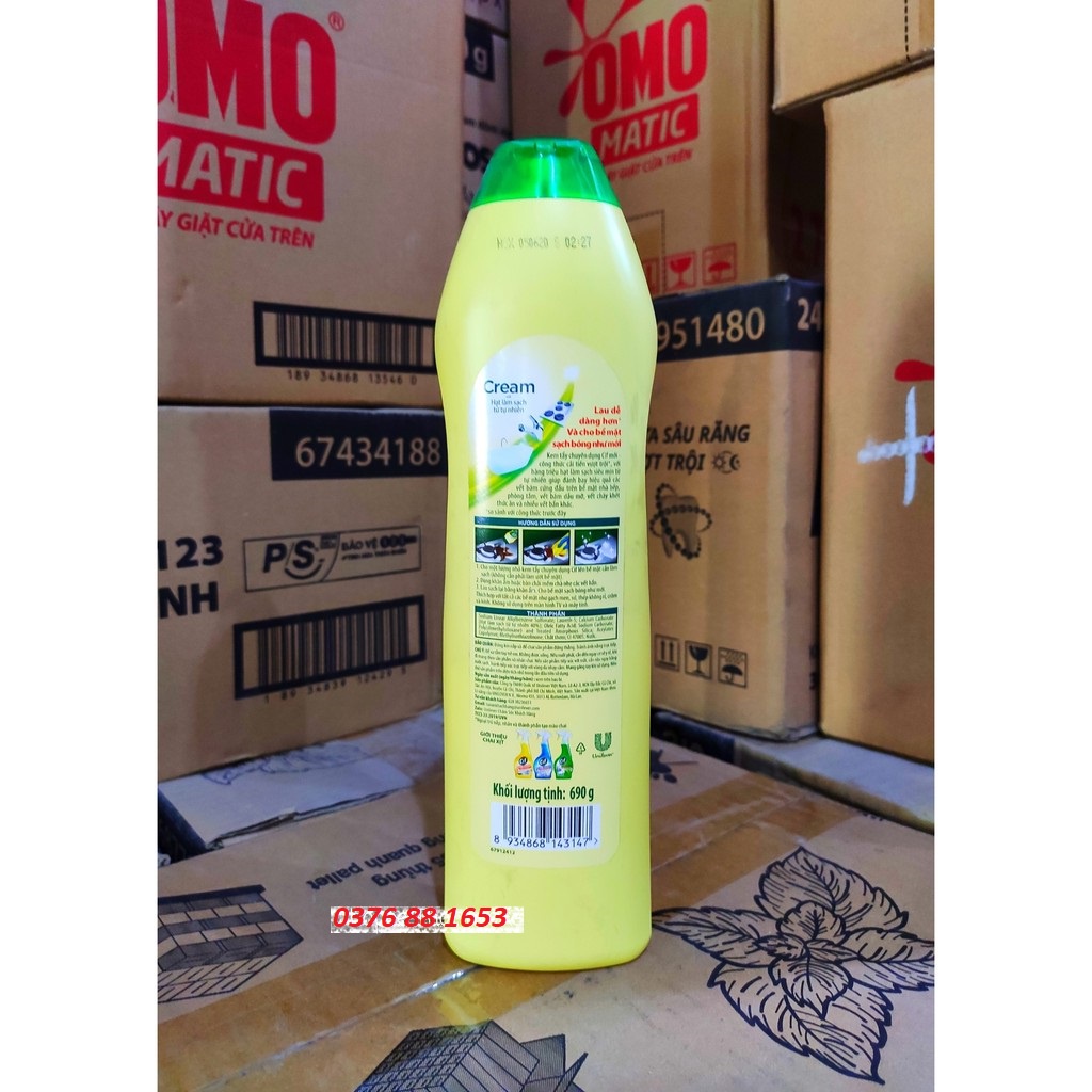 [Hoả Tốc] CIF Kem tẩy đa năng lau bếp hương chanh vàng chai 690g 690 g