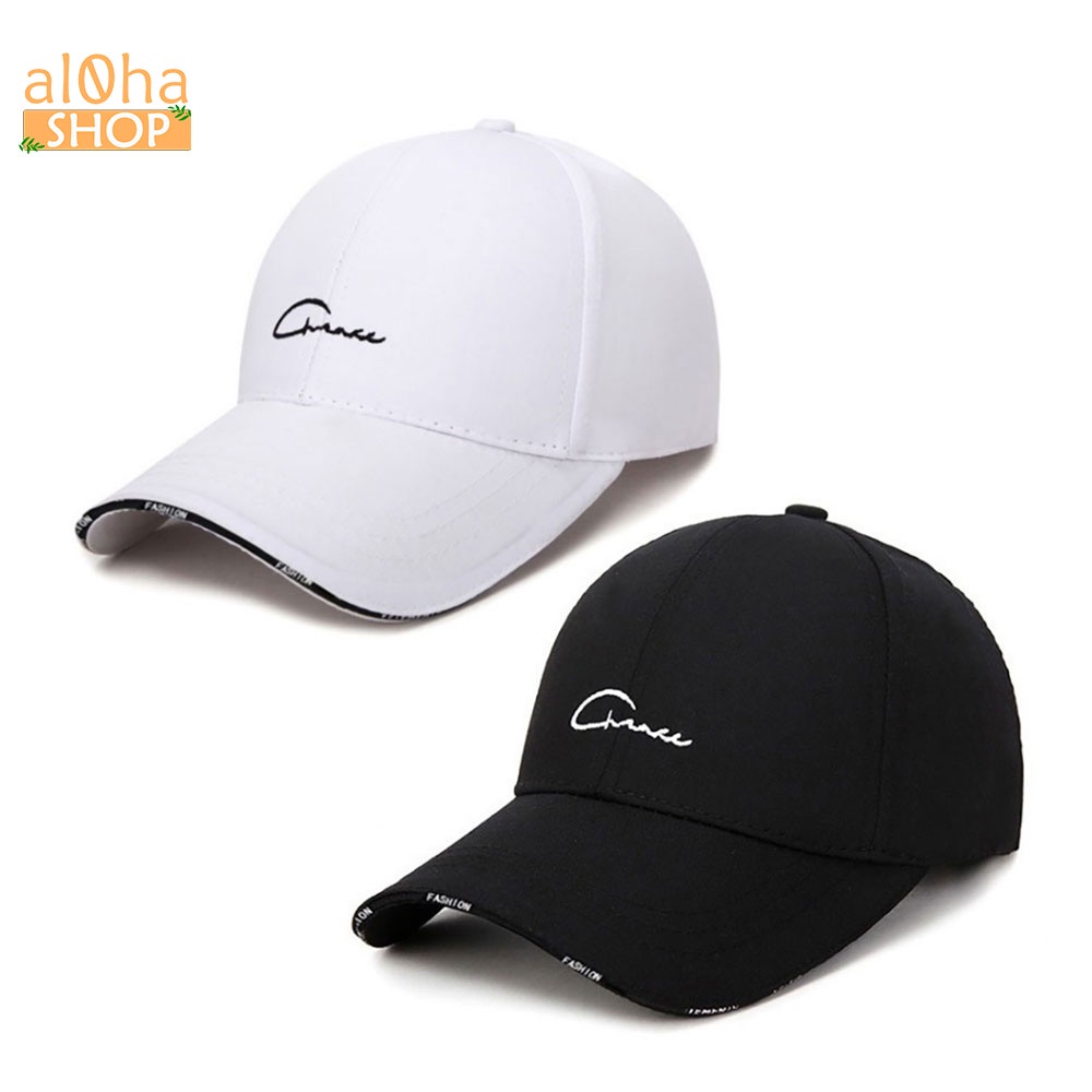 Mũ lưỡi trai - nón Ulzzang thêu chữ ký unisex nam nữ chống nắng - al0ha Shop