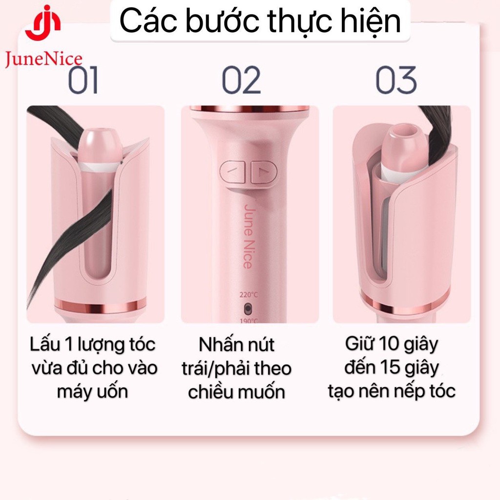 Máy uốn tóc tự động tự xoay thông minh tiện lợi NEW thiết kế độc đáo mới lại tiện ích 1 đổi 1 trong 30 ngày JN June nice