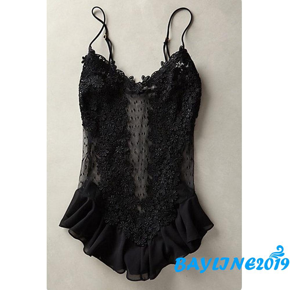 Đồ ngủ vải lụa màu trơn phối ren thời trang gợi cảm cho nữ